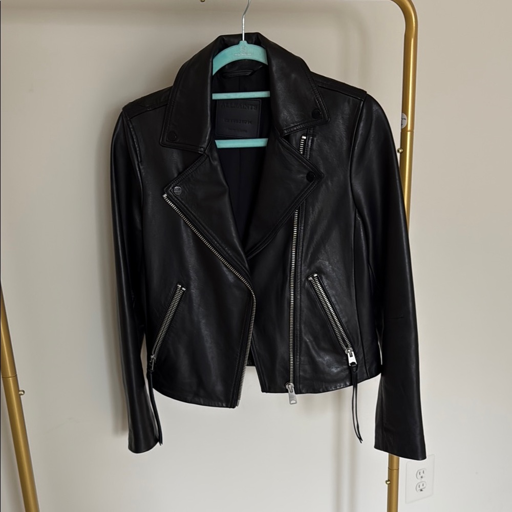 Classic Black Leather Moto Jacket